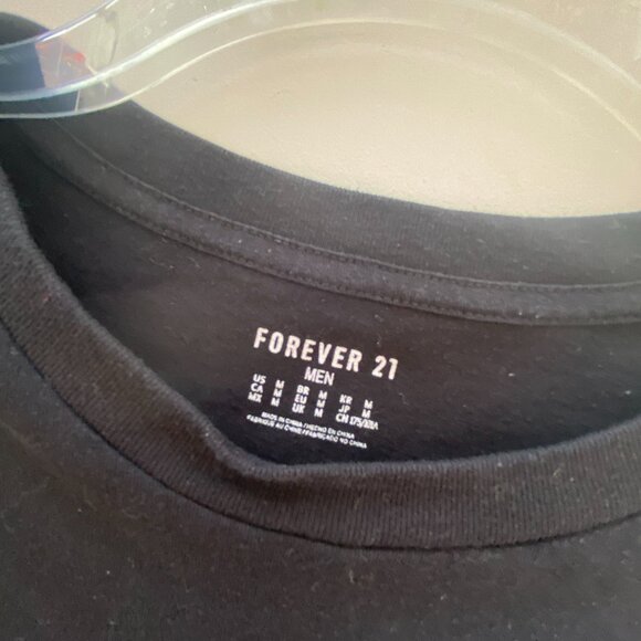 Forever 21 Men's Black T-shirt Long sleeve size Medium Be Real tee - Picture 4 of 6